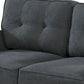Loveseat with Knit Fabric with Flared Armrests Gray By Casagear Home BM245941