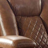 Leatherette Power Recliner with Stitched Diamond Pattern Brown By Casagear Home BM245942