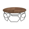 Cosmo Walnut Veneer Coffee Table with Black Metal Base By Casagear Home BM245951