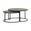 Rina Nesting Coffee Table Set | 2 Piece | Concrete | Black Metal
