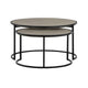 Rina Concrete and Black Metal 2 Piece Nesting Coffee Table Set By Casagear Home BM246003