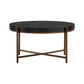 Sylvie Brushed Oak and Metal Round Coffee Table By Casagear Home BM246007