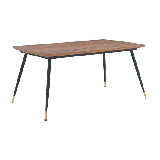 Messina Modern Walnut and Metal Dining Room Table By Casagear Home