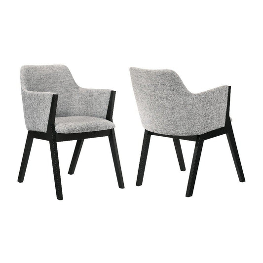 Renzo Light Gray Fabric and Black Wood Dining Side Chairs - Set of 2 By Casagear Home