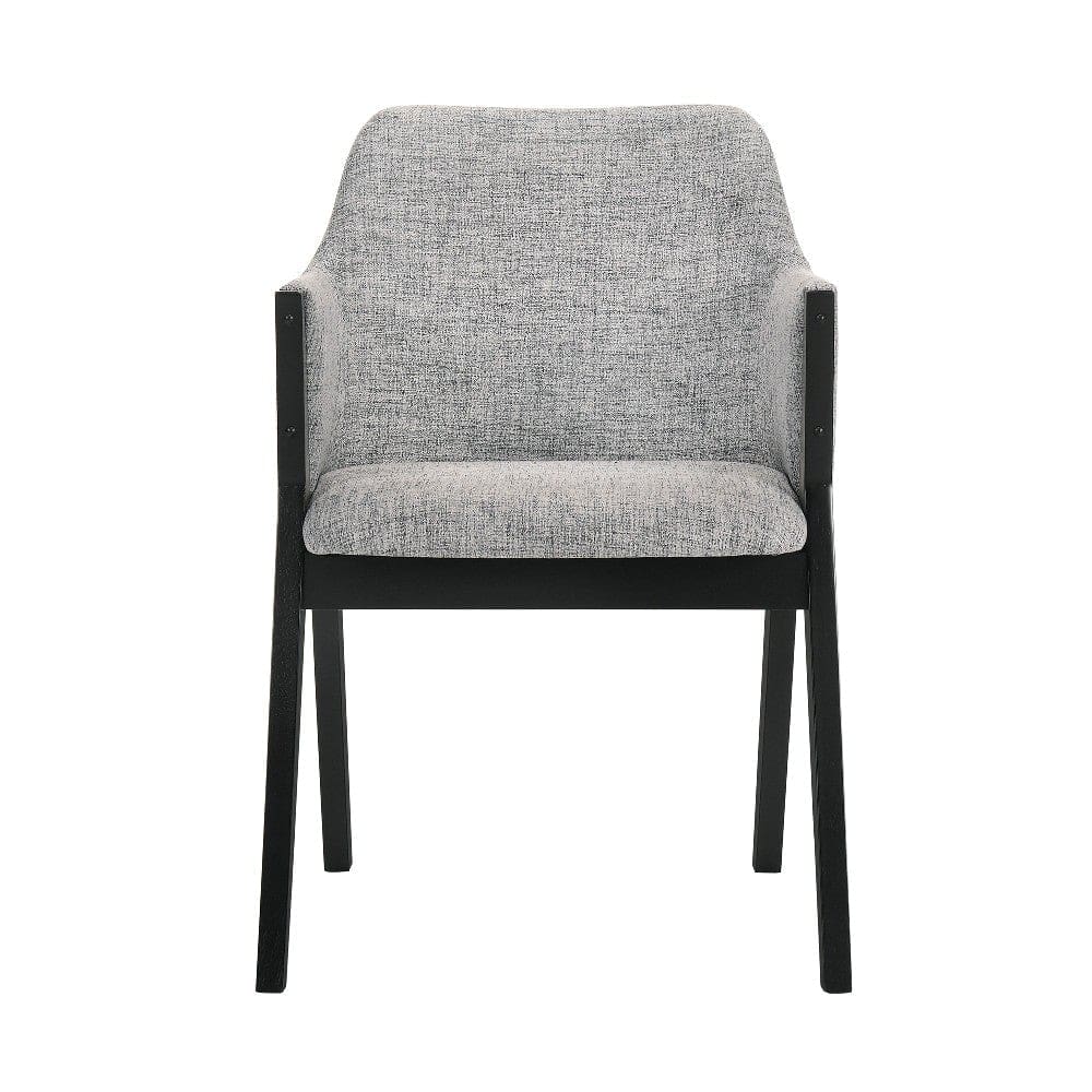 Renzo Light Gray Fabric and Black Wood Dining Side Chairs - Set of 2 By Casagear Home BM246041