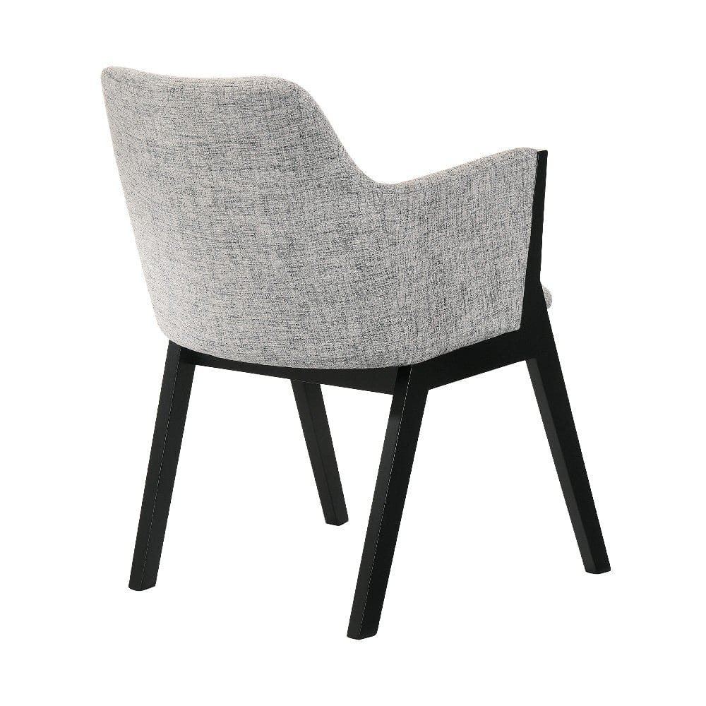 Renzo Light Gray Fabric and Black Wood Dining Side Chairs - Set of 2 By Casagear Home BM246041