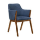Renzo Blue Fabric and Walnut Wood Dining Side Chairs - Set of 2 By Casagear Home BM246042