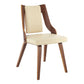 Aniston Cream Faux Leather and Walnut Wood Dining Chairs - Set of 2 By Casagear Home BM246064