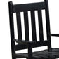 Rocking Chair with Slatted Design Back and Seat Black By Casagear Home BM246081