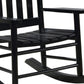 Rocking Chair with Slatted Design Back and Seat Black By Casagear Home BM246081