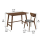 2 Piece Wooden Writing Desk Set with Padded Seat Brown By Casagear Home BM246093