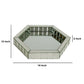 Tray with Hexagonal Beveled Mirror Panel Framing Clear By Casagear Home BM246103