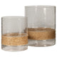Liora 2 Piece Candle Holder Set | Seeded Glass | Rope Accent