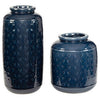 Liora 2 Piece Vase Set | Sand Dollar Engraving | Navy Blue