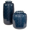 Vase with Sand Dollar Engraving Set of 2 Navy Blue By Casagear Home BM246945