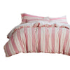 3 Piece Queen Comforter Set with Vertical Stripes Pattern White and Pink By Casagear Home BM246983