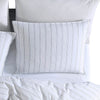 3 Piece Queen Comforter Set with Pinstripe Pattern White and Black By Casagear Home BM246985