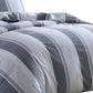 3 Piece Queen Comforter Set with Broad Stripes Gray By Casagear Home BM246986