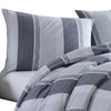 3 Piece Queen Comforter Set with Broad Stripes Gray By Casagear Home BM246986
