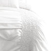 4 Piece Twin Comforter Set with Ruching Details White By Casagear Home BM246989