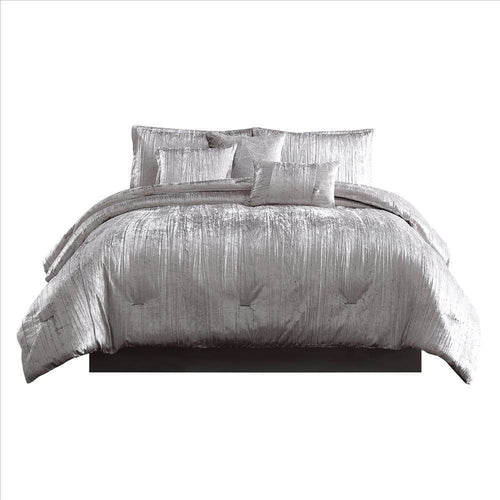 Veria 6 Piece Twin Comforter Set | Shimmering Appeal | Silver
