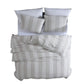 3 Piece King Comforter Set with Vertical Stripes Pattern White and Brown By Casagear Home BM246993