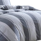 3 Piece King Comforter Set with Broad Stripes Gray By Casagear Home BM246995