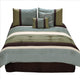 Veria 6 Piece King Comforter Set | Pleats | Embroidery | Green | Blue