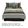 6 Piece King Comforter Set with Pleats and Embroidery Green and Blue By Casagear Home BM247005