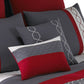 8 Piece King Comforter Set with Printed Trellis Pattern Red By Casagear Home BM247024