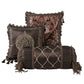 9 Piece Queen Comforter Set with Geometric Print Brown By Casagear Home BM247027