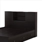 Twin Bookcase Headboard with 2 Sliding Doors, Dark Brown By Casagear Home