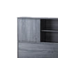 Twin Bookcase Headboard with 2 Sliding Doors Distressed Gray By Casagear Home BM247079