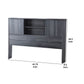 Twin Bookcase Headboard with 2 Sliding Doors Distressed Gray By Casagear Home BM247079