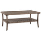 Cocktail Table with Woven Resin Top, Gray By Casagear Home