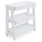 Accent Table with 3 Tier Tray Design Shelves, White By Casagear Home