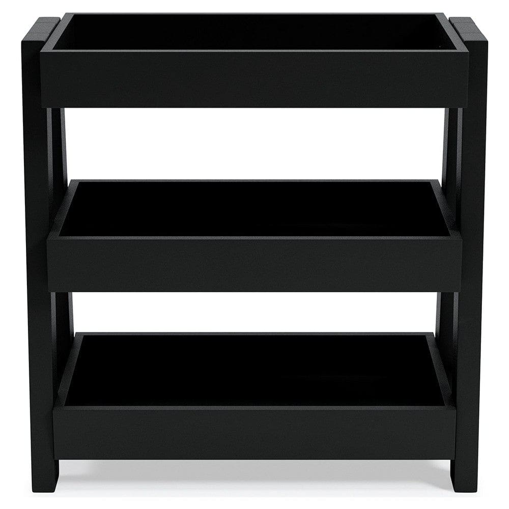 Accent Table with 3 Tier Tray Design Shelves Black By Casagear Home BM248106