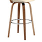 26 Inch Faux Leather Swivel Counter Stool Brown and Cream By Casagear Home BM248142