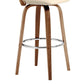 30 Inch Faux Leather Swivel Bar Stool Brown and Cream By Casagear Home BM248143