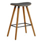26 Inch Faux Leather Counter Height Backless Bar Stool, Brown and Gray By Casagear Home