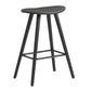 26 Inch Faux Leather Counter Height Backless Bar Stool, Black and Gray By Casagear Home