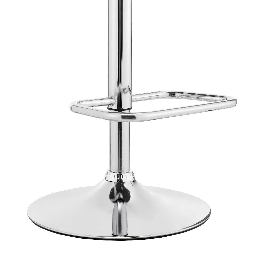 Metal and Faux Leather Adjustable Bar Stool Black and Silver By Casagear Home BM248172
