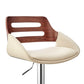 Faux Leather Adjustable Swivel Bar Stool Walnut and Cream By Casagear Home BM248182