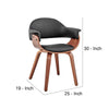 Leatherette Dining Chair with Curved Seat Black and Brown By Casagear Home BM248192
