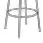 30 Inch Swivel Barstool with Metal Frame and Hexagonal Back Gray By Casagear Home BM248198