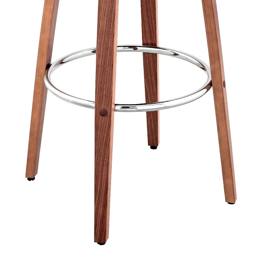 30 Inch Leatherette Barstool with Curved Back Cream and Brown By Casagear Home BM248262