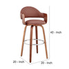 30 Inch Leatherette Barstool with Curved Cushioned Back Brown By Casagear Home BM248266