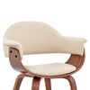 Leatherette Dining Chair with Curved Seat Cream and Brown By Casagear Home BM248278