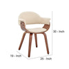Leatherette Dining Chair with Curved Seat Cream and Brown By Casagear Home BM248278