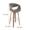 Swivel Bar Stool with Leatherette Bucket Seat Gray By Casagear Home BM248292